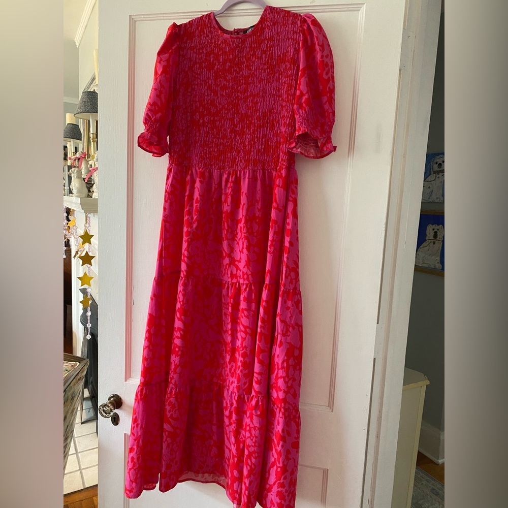 Vibrant Red Midi Dress
